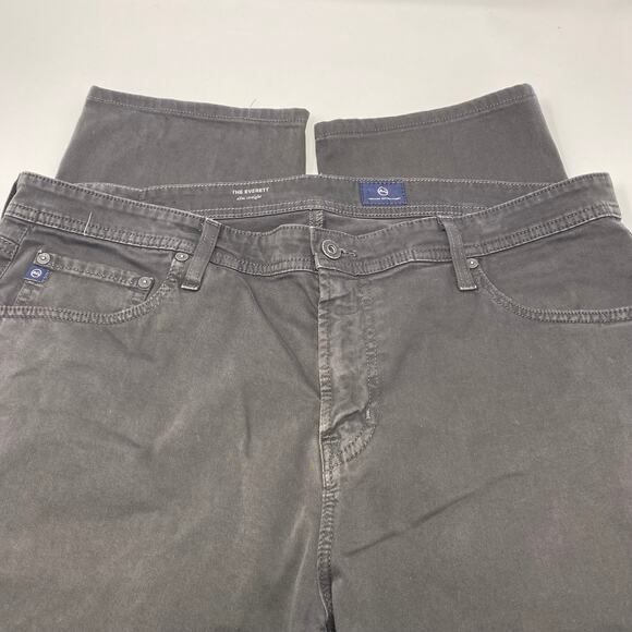 AG Adriano Goldschmied 38x29 Dark‎ Gray "Everett" Slim Straight 5 Pocket Jeans - Picture 2 of 7